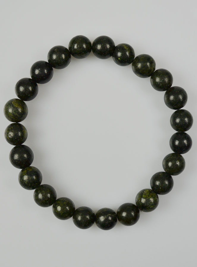 Bracelet en Pierre Naturelle de Serpentine du Pérou (pic 2)