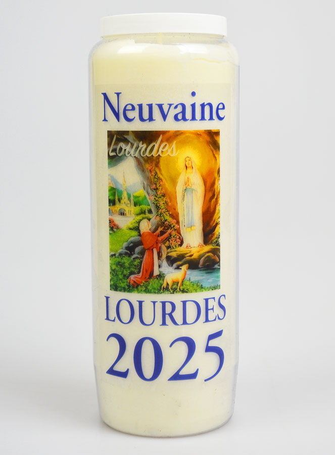 Bougie de Neuvaine Prière à Lourdes 2025 - 17.5cm (pic 1)