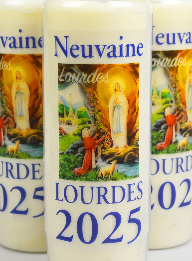 Lot de 3 Bougies de Neuvaine Prière à Lourdes 2025 - 17.5cm (pic 3)