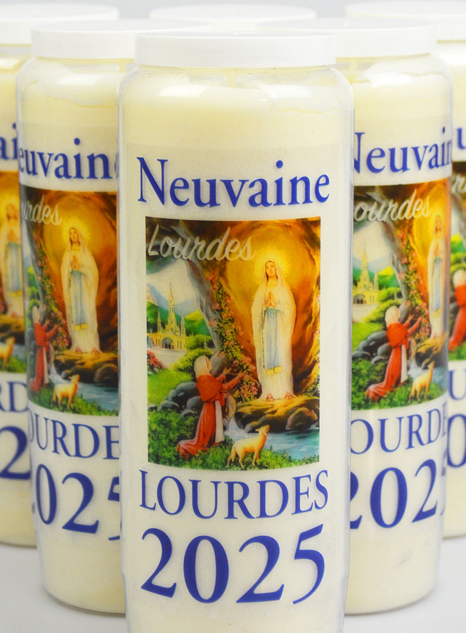 Lot de 6 Bougies de Neuvaine Prière à Lourdes 2025 - 17.5cm (pic 3)