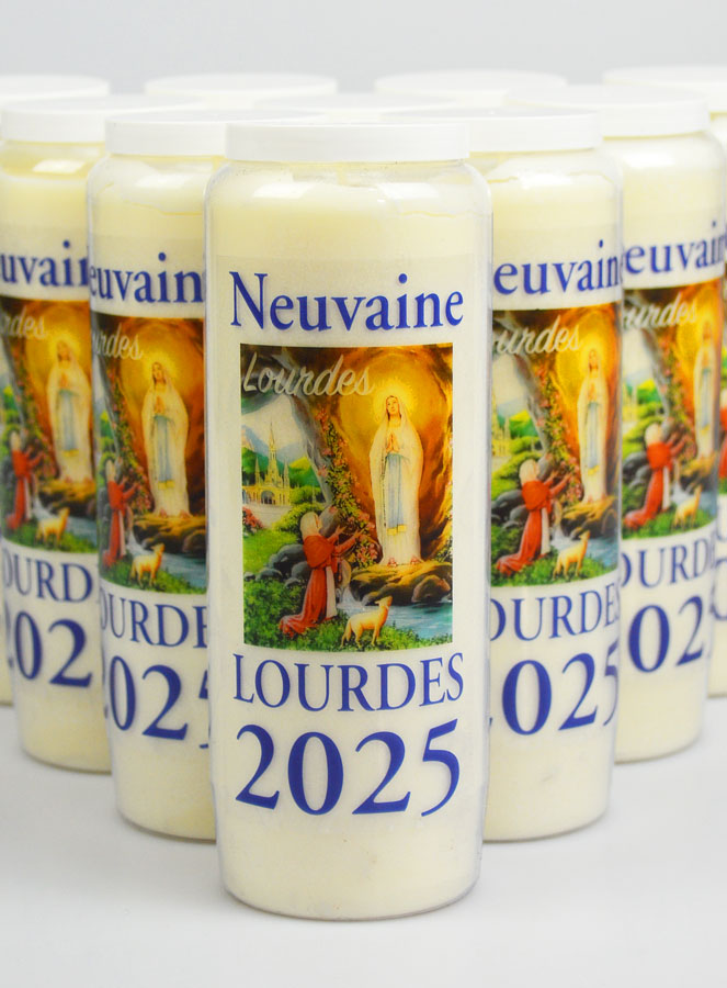 Lot de 10 Bougies de Neuvaine Prière à Lourdes 2025 - 17.5cm (pic 3)
