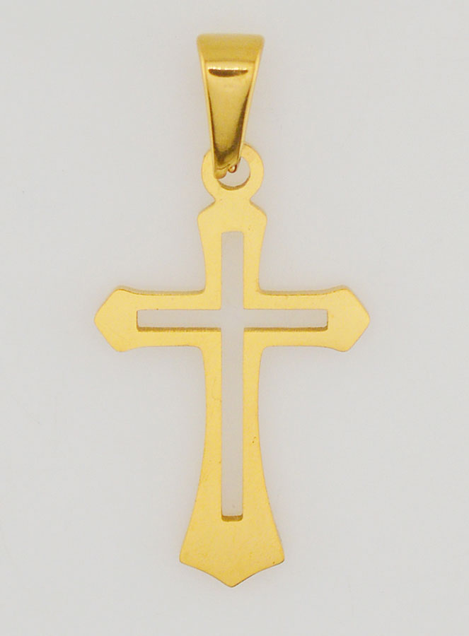 Pendentif Croix Ajourée - Dorée (pic 1)