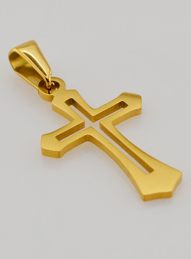 Pendentif Croix Ajourée - Dorée (pic 3)