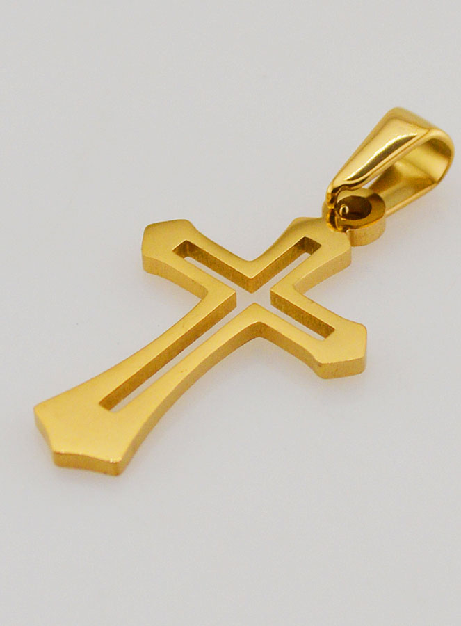 Pendentif Croix Ajourée - Dorée (pic 4)