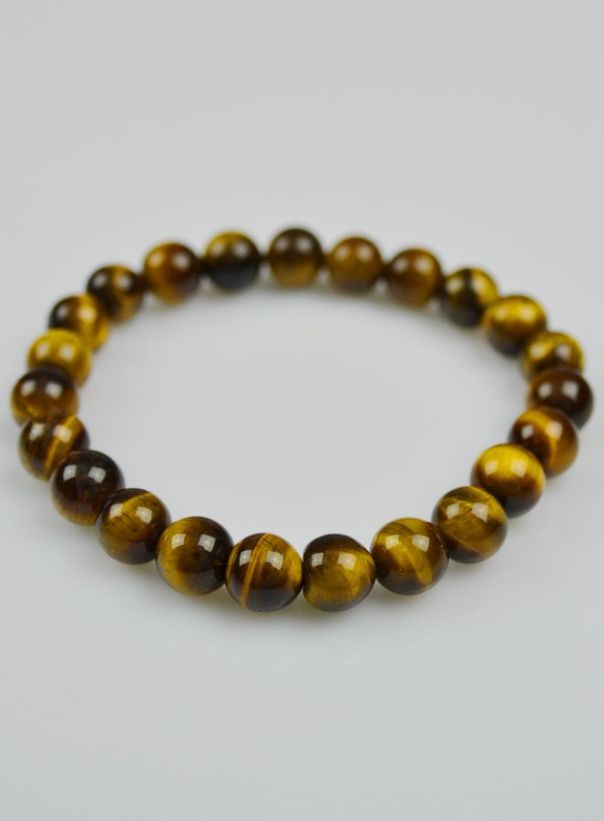 Bracelet en Pierre Naturelle en Oeil de Tigre - 8mm (pic 3)