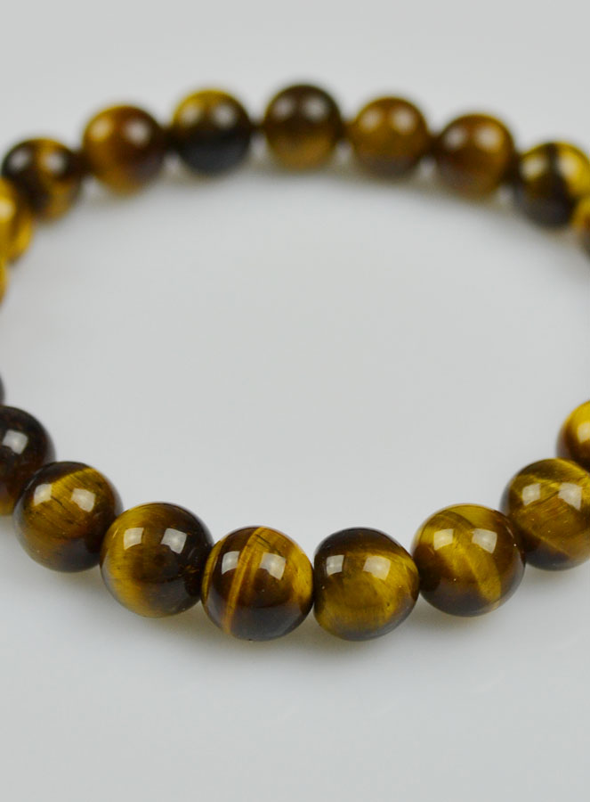 Bracelet en Pierre Naturelle en Oeil de Tigre - 8mm (pic 4)
