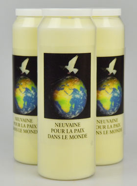 Lot de 3 Bougies de Neuvaine Prière pour la Paix dans le Monde (pic 1)