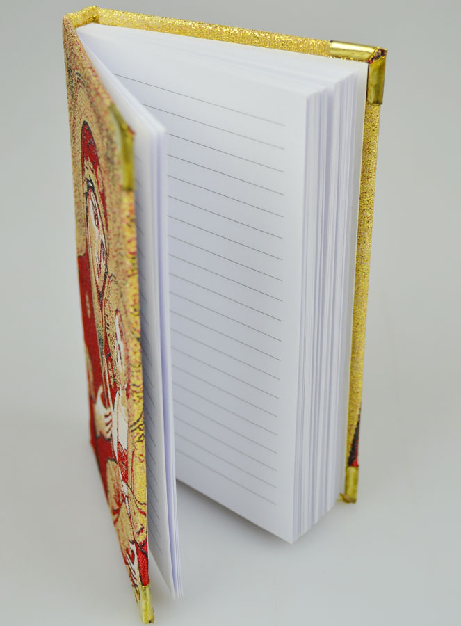 Bloc Notes Christ Pantocrator - Couverture en Tissu Brodé de Fil Doré (pic 4)