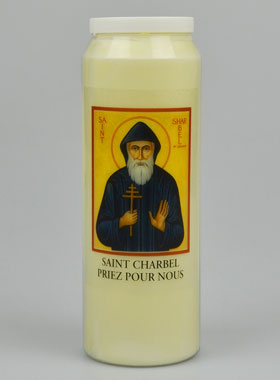 Bougie de Neuvaine à Saint Charbel - 17.5cm (pic 1)