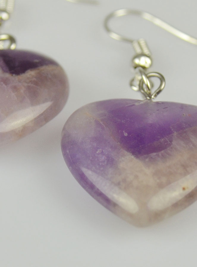 Boucles d'Oreilles Coeur Amethyste 20mm (pic 4)