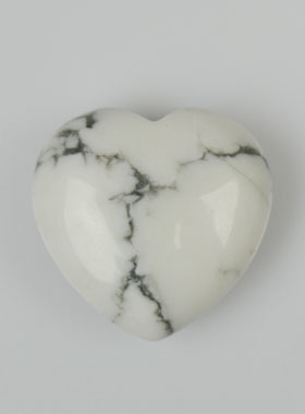 Pierre Coeur en Howlite - 30mm (pic 1)