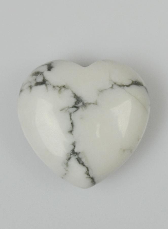Pierre Coeur en Howlite - 30mm (pic 2)
