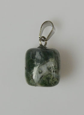 Pendentif en Pierre d'Agate Mousse - 10mm (pic 1)