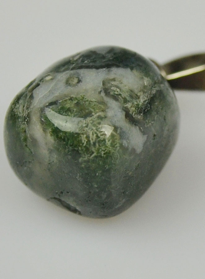 Pendentif en Pierre d'Agate Mousse - 10mm (pic 4)