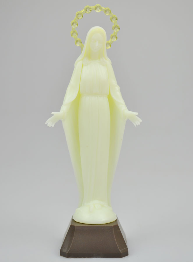 Statue Vierge Miraculeuse Fluo Lumineuse - 14 cm (pic 2)