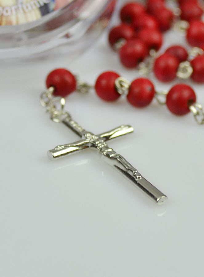 Chapelet de Lourdes en Bois de Rose - Médaille Vierge Miraculeuse (pic 3)