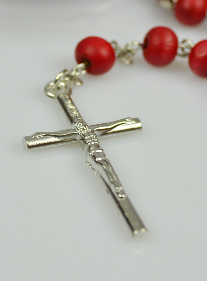 Chapelet de Lourdes en Bois de Rose - Médaille Notre Dame de Lourdes (pic 3)