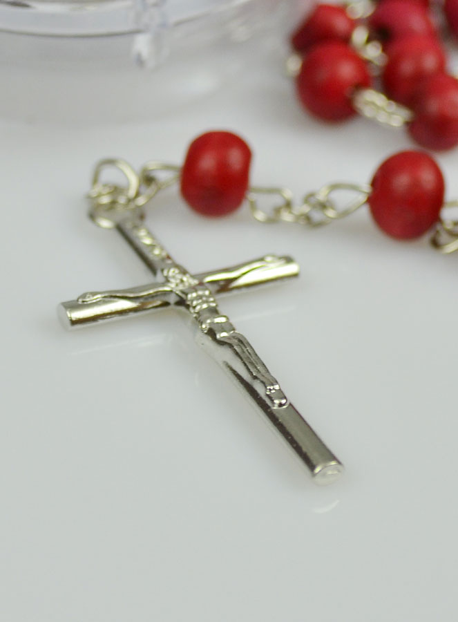 Chapelet de Lourdes en Bois de Rose - Médaille Sainte Thérèse (pic 3)