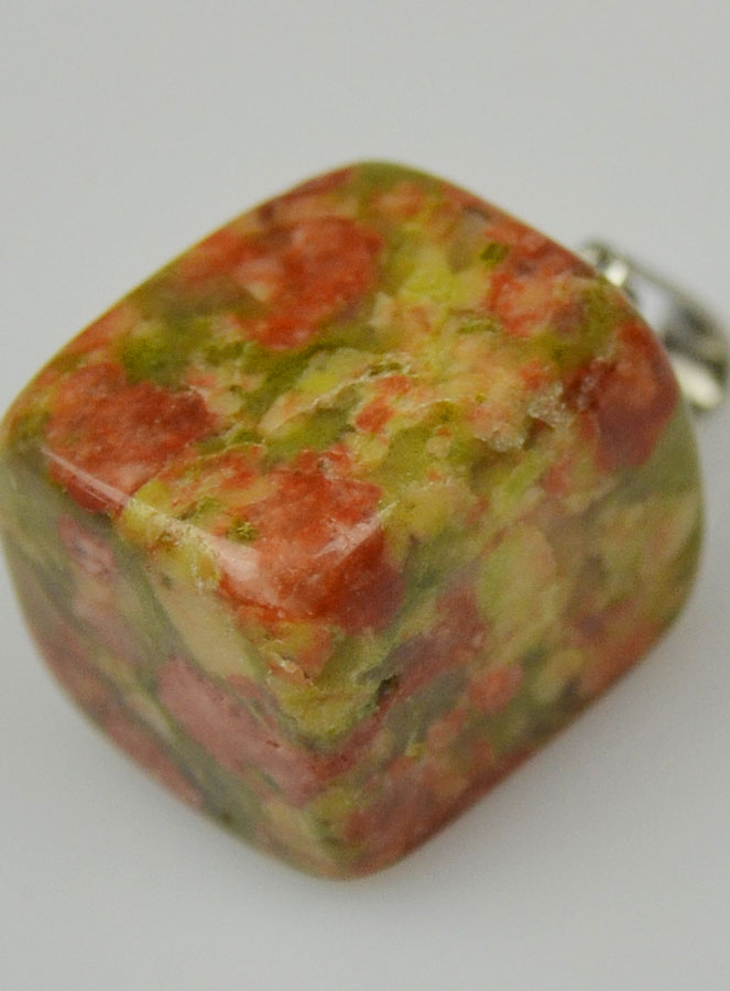 Pendentif en Pierre d'Unakite - 10mm (pic 4)