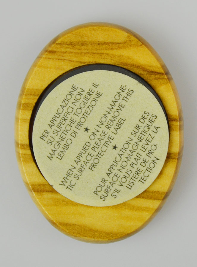 Plaque Auto Enfant Jésus de Prague en Bois d'Olivier 4cm (pic 4)