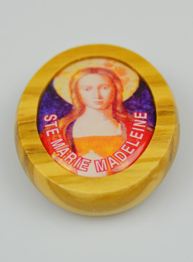 Plaque Auto Sainte Marie Madeleine en Bois d'Olivier 4cm (pic 3)