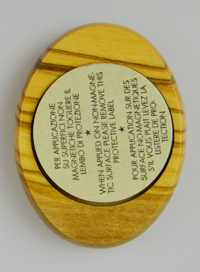 Plaque Auto Saint Padre Pio en Bois d'Olivier 4cm (pic 4)