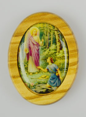 Plaque Auto Saint Ange Raphaël en Bois d'Olivier 4cm (pic 1)