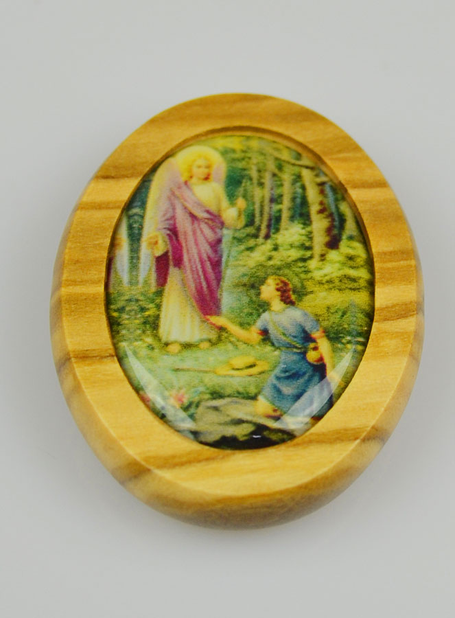 Plaque Auto Saint Ange Raphaël en Bois d'Olivier 4cm (pic 3)