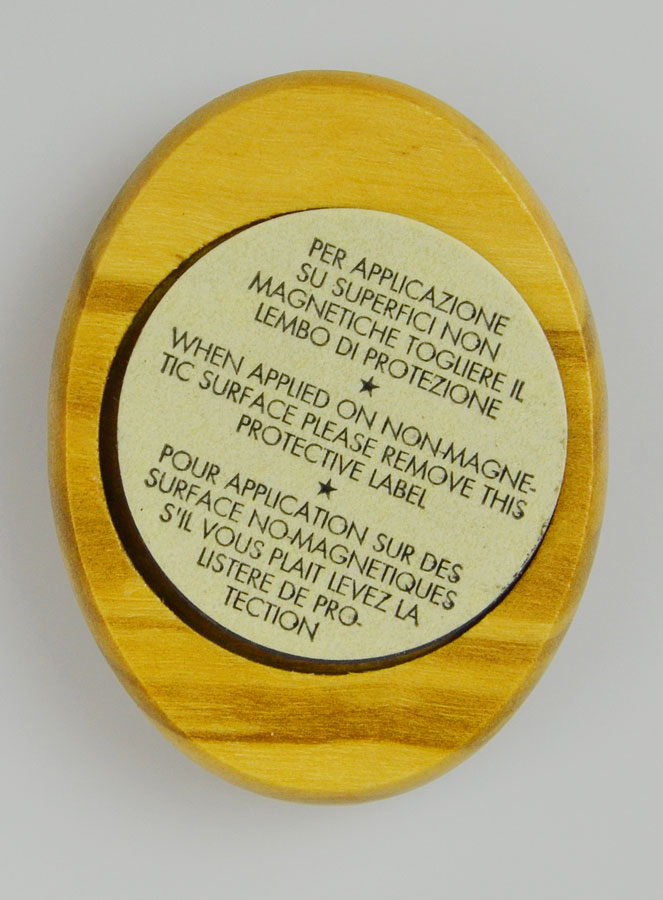 Plaque Auto Sainte Vierge Miraculeuse en Bois d'Olivier 4cm (pic 4)