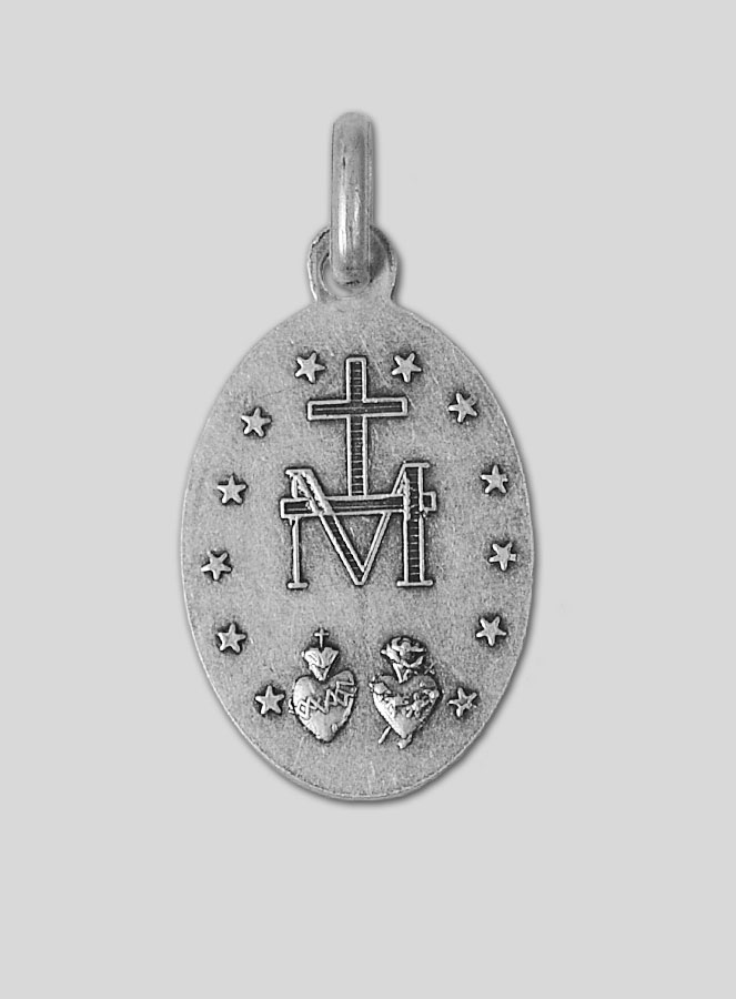 Médaille Vierge Miraculeuse en Argent Vieilli - 19mm (pic 4)