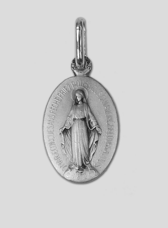 Médaille Miraculeuse Rue du Bac - 15mm - Argent Massif (pic 3)