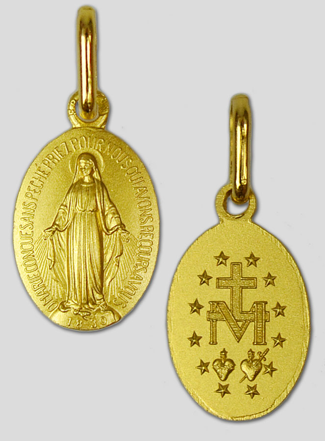 Médaille Miraculeuse Rue du Bac - 13mm - Plaqué Or 18 Carats (pic 2)