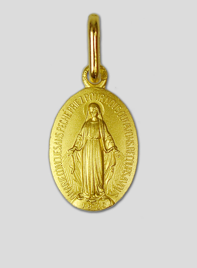 Médaille Miraculeuse Rue du Bac - 13mm - Plaqué Or 18 Carats (pic 3)