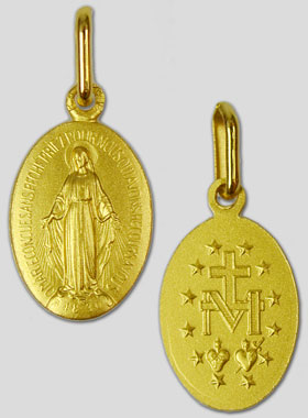 Médaille Miraculeuse Rue du Bac - 15mm - Plaqué Or 18 Carats (pic 1)