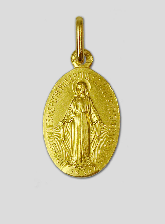 Médaille Miraculeuse Rue du Bac - 17mm - Plaqué Or 18 Carats (pic 3)