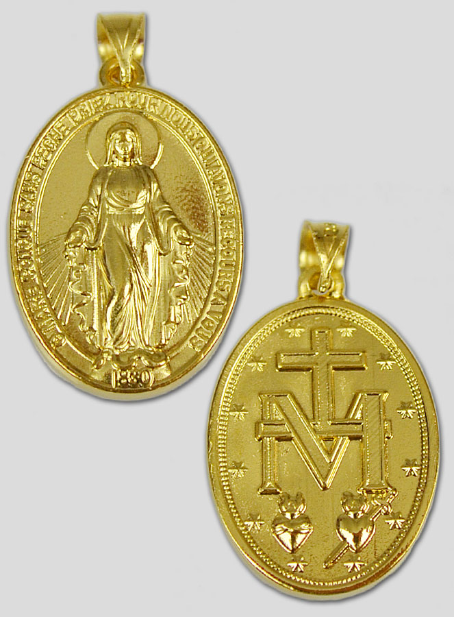 Médaille Miraculeuse - 20mm - Plaqué Or avec Bords (pic 2)