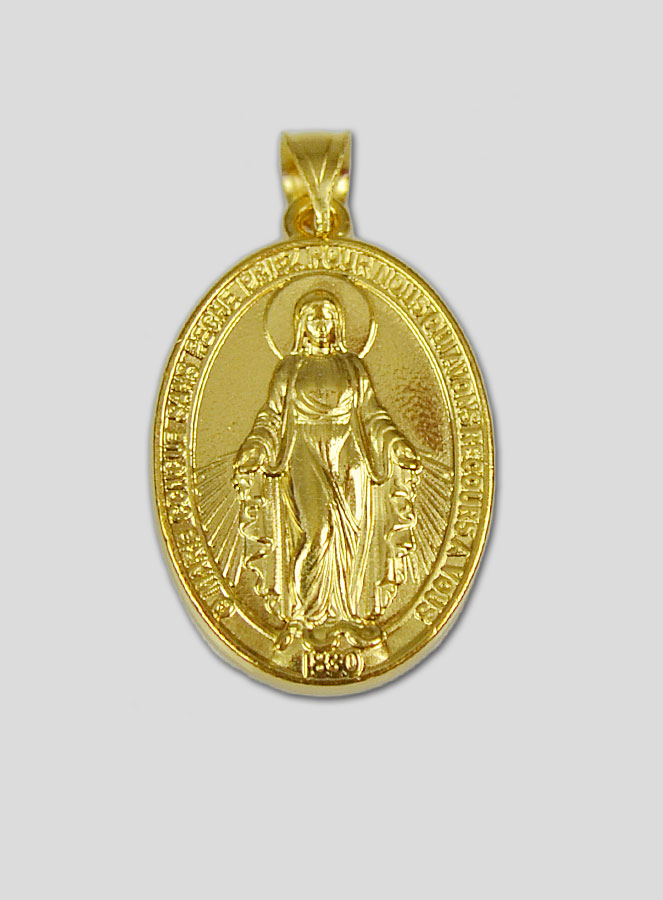 Médaille Miraculeuse - 20mm - Plaqué Or avec Bords (pic 3)