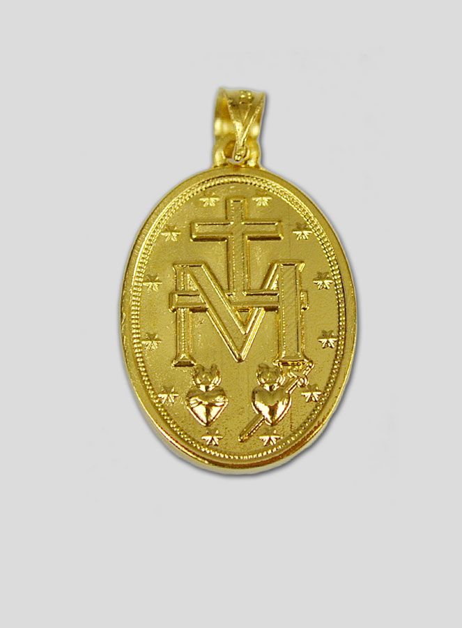 Médaille Miraculeuse - 20mm - Plaqué Or avec Bords (pic 4)