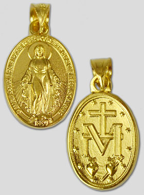 Médaille Miraculeuse - 15mm - Plaqué Or avec Bords (pic 1)