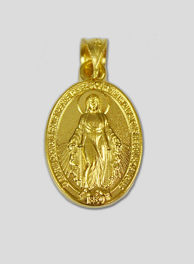 Médaille Miraculeuse - 15mm - Plaqué Or avec Bords (pic 3)