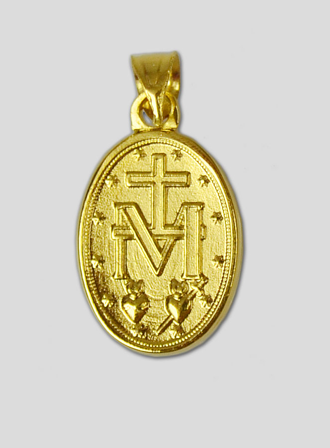 Médaille Miraculeuse - 15mm - Plaqué Or avec Bords (pic 4)