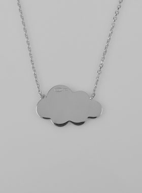 Collier Pendentif Nuage en Argent - Maille Gourmette 45cm (pic 1)