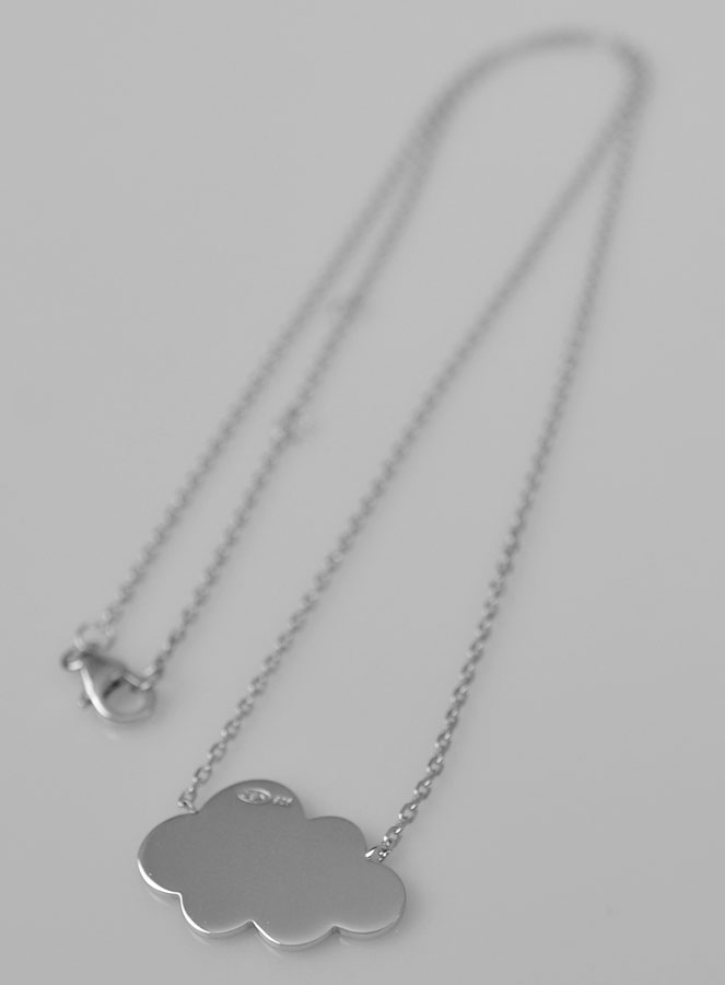 Collier Pendentif Nuage en Argent - Maille Gourmette 45cm (pic 3)
