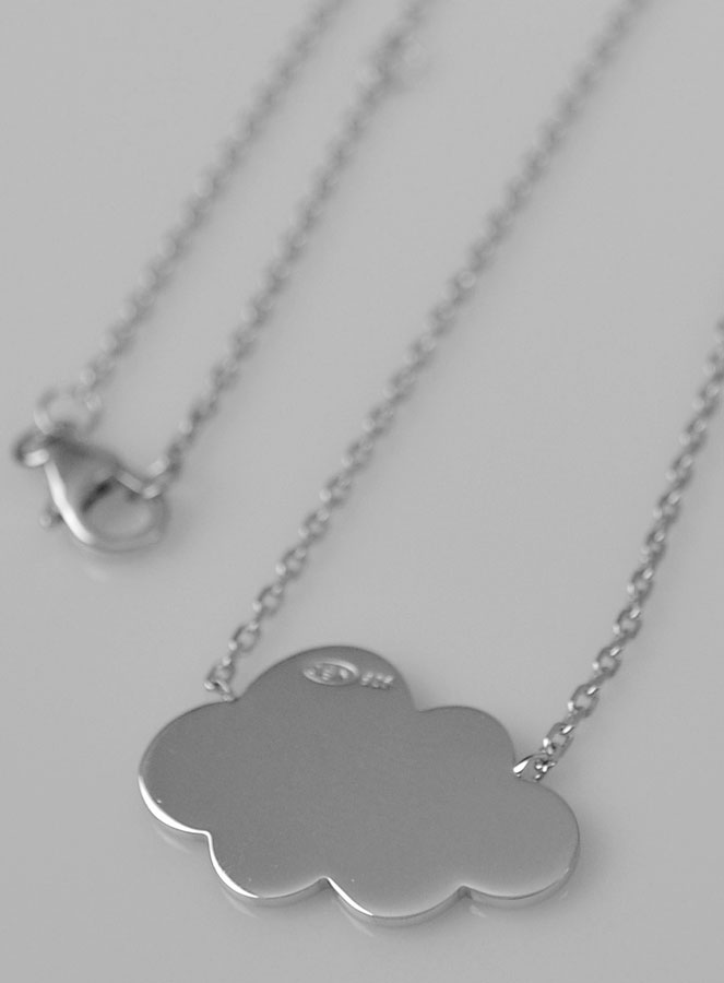Collier Pendentif Nuage en Argent - Maille Gourmette 45cm (pic 4)