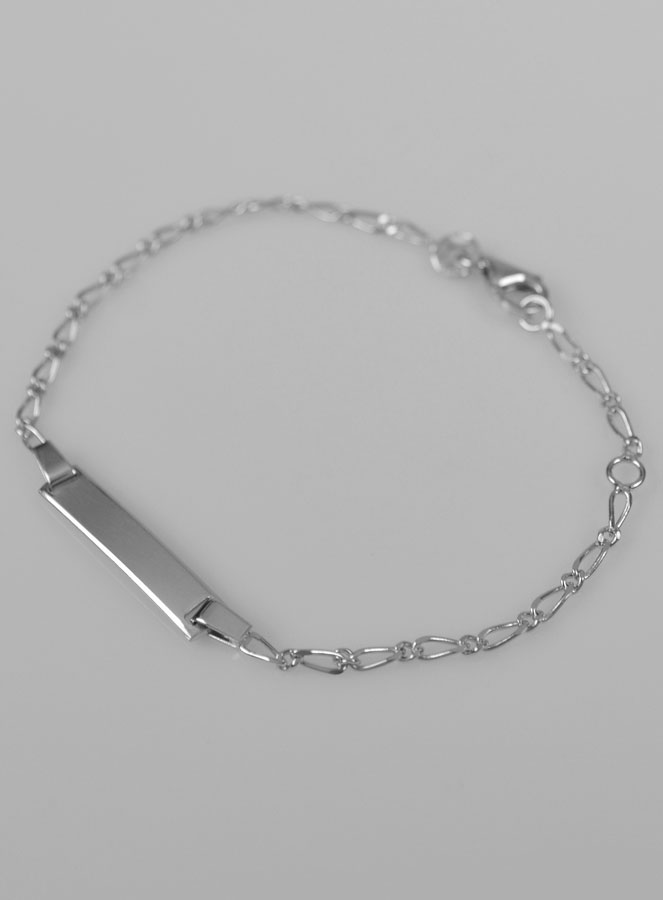 Bracelet Gourmette Identité Bébé en Argent - Maille Figaro (pic 3)