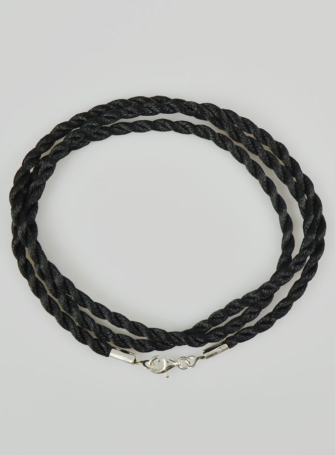 Collier Chaîne Cordon 60cm pour Pendentif - Fermoir en Argent 925/1000 (pic 2)