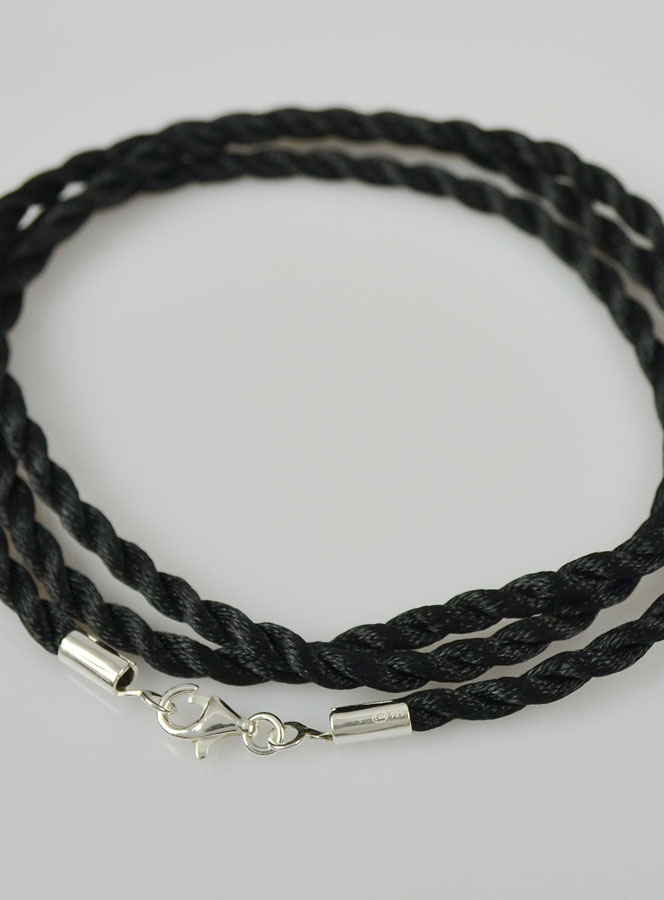 Collier Chaîne Cordon 60cm pour Pendentif - Fermoir en Argent 925/1000 (pic 4)