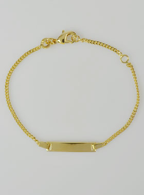 Bracelet Gourmette Bébé en Plaqué Or 18k - Maille Gourmette 1.4mm (pic 1)