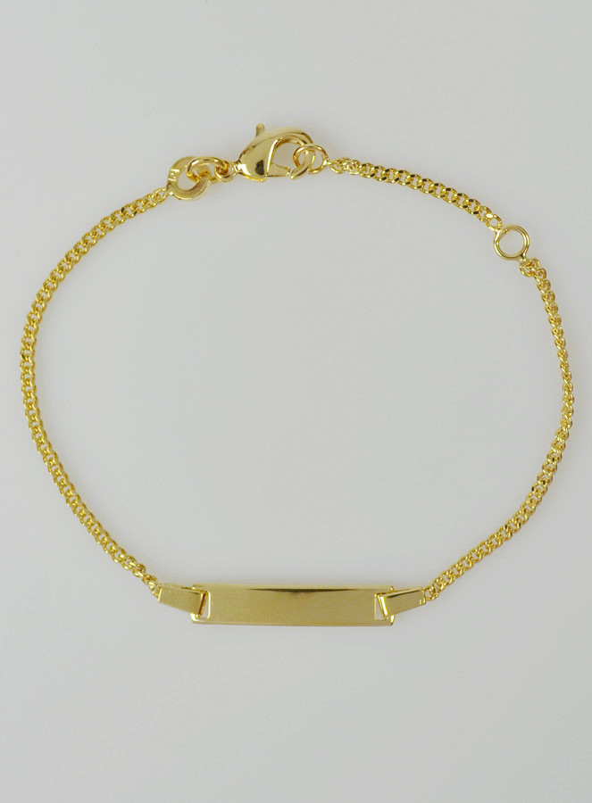 Bracelet Gourmette Bébé en Plaqué Or 18k - Maille Gourmette 1.4mm (pic 2)