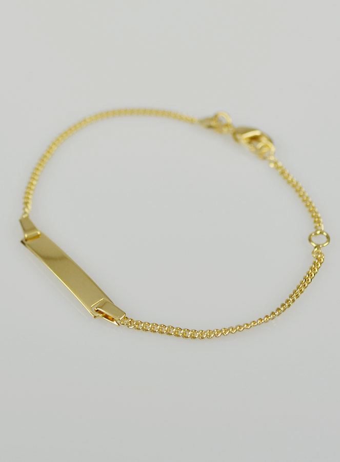 Bracelet Gourmette Bébé en Plaqué Or 18k - Maille Gourmette 1.4mm (pic 3)